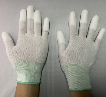 Bao tay sợi Polyester phủ PU đầu ngón màu trắng